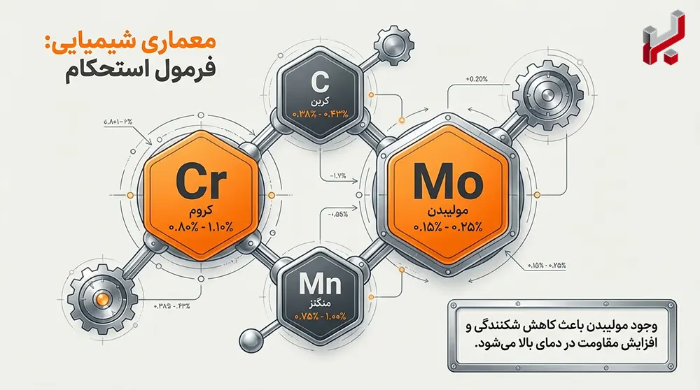 مشخصات شیمیایی میلگرد mo40